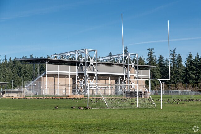 The football stadium sits directly behind Hayes Freedom High School.