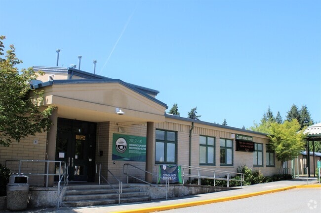 Leota Middle School front entrance in Leota.