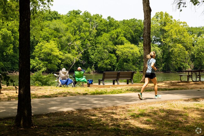 Stroll through Robious Land Park located right against the James River.
