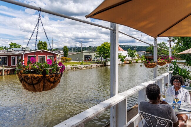 Enjoy the breeze on the water while you have lunch at Kelly's Dockside in Ithaca.