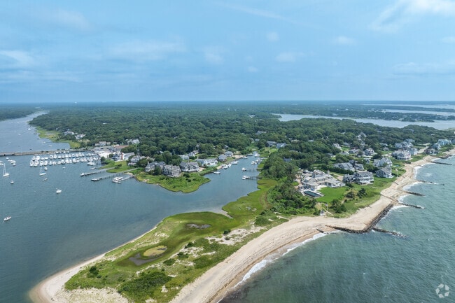 White sand beaches line the shores of east East Falmouth.