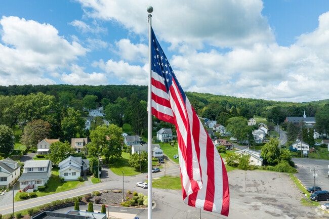 In Shavertown, country pride is held high above the neighborhood.