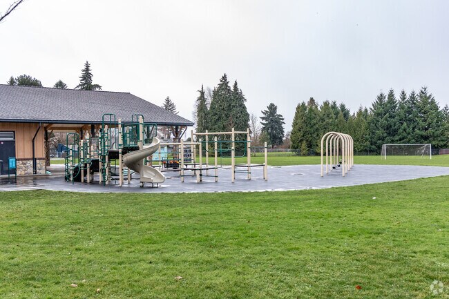 A large playground at Fruit Valley Park in Vancouver, WA.