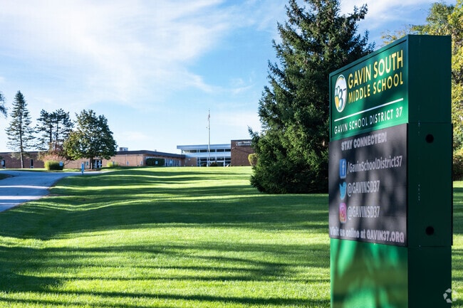 An electronic sign in front of Gavin South Middle School displays events and information.