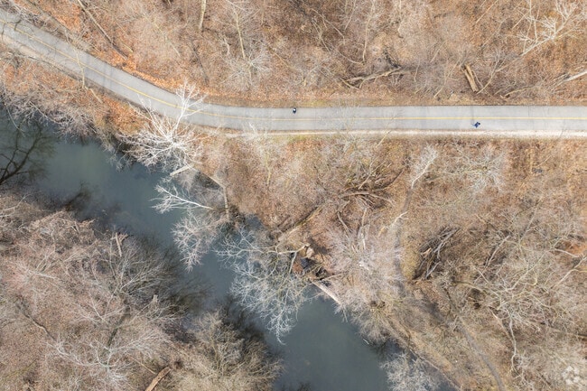 The running and biking trails in Bunker Hill follow the North Branch of the Chicago River.