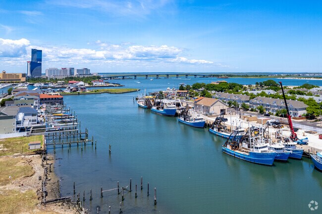 The inlet holds many fishing boats near Barneys Dock.