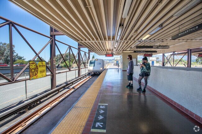 MacArthur BART borders Santa Fe in Oakland makes commuting without a car easy.