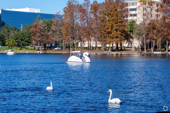 Living in Delaney Park means enjoying a day on a swan boat just minutes away.
