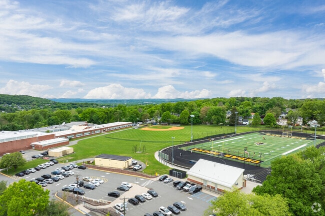Cedar Grove High School is sports-oriented, as shown by its massive sports fields.