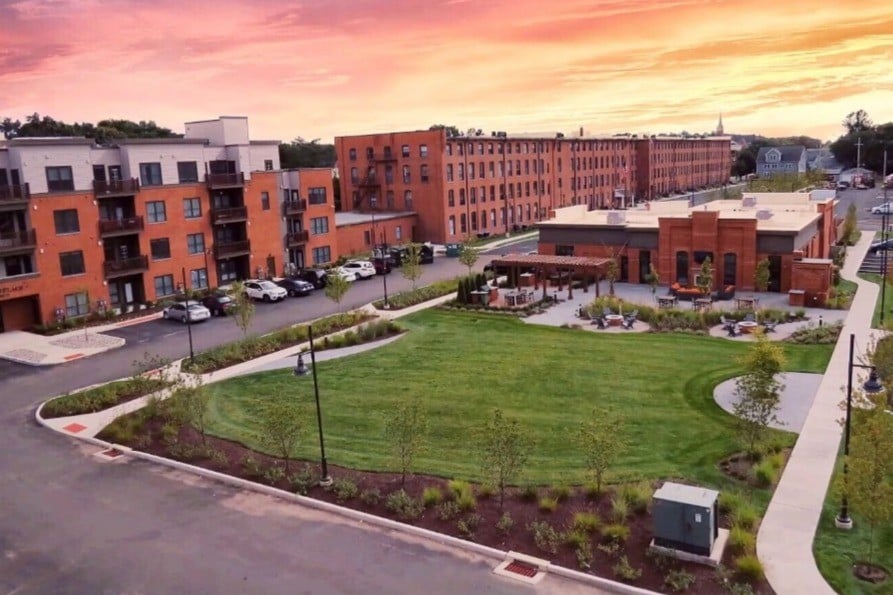 View of Parker Place Clubhouse, Courtyard & Building B
