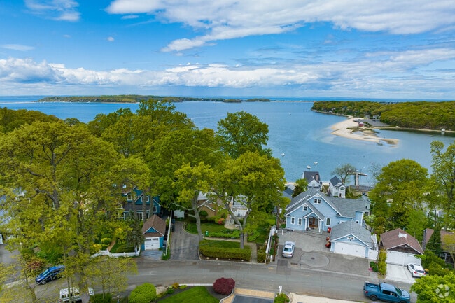 Homes in Centerport can have an elevated view of the Centerport Harbor.