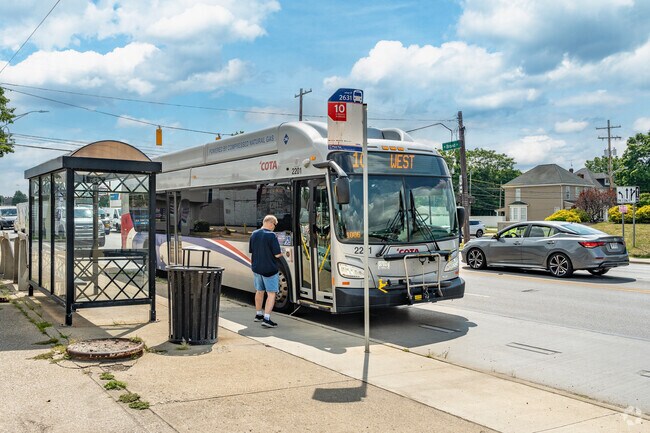 COTA bus line number 10 has several bus stops on West Broad Street in North Hilltop.