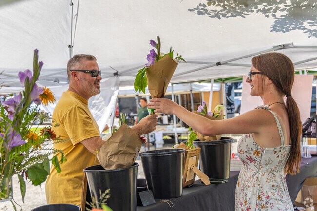 Fresh flowers brighten Sundays at the Carmel Farmers Market, where local growers and neighbors come together.
