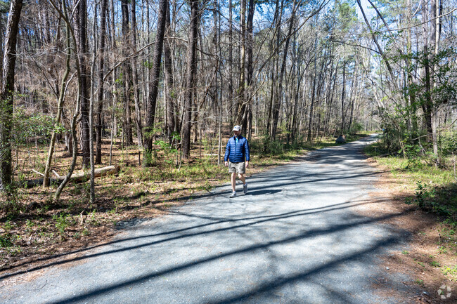 Erwin neighborhood residents enjoy walking the Duke Forest Shepherd Nature Trail nearby.