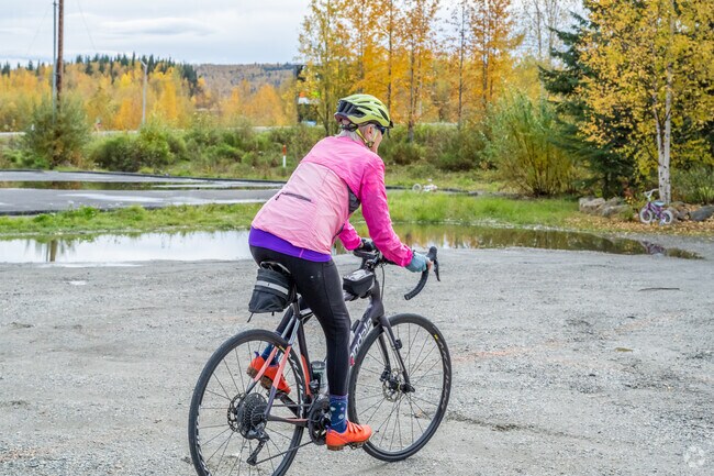 Residents enjoy a bike ride through the beautiful trails and sites of Ester.