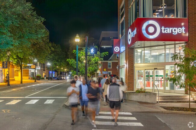 Residents of College visit downtown State College for shopping both boutique and big box stores.