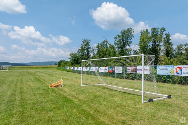 The Forrest L Shade Soccer Complex has maintained grounds with multiple soccer goals.
