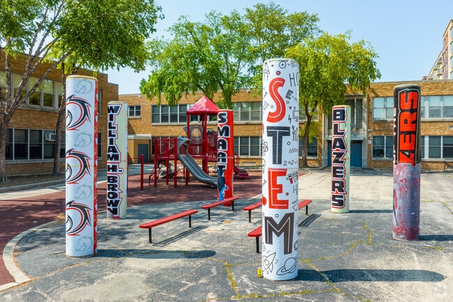 Brown W Elementary School has a 100% graduation rate for 8th graders.