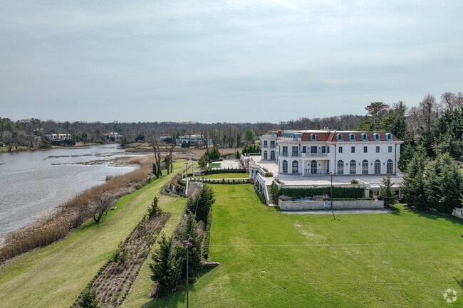 Castle like homes dot the shore line in Kings Park.