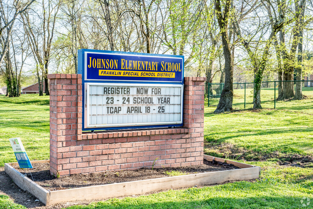 Front Entrance of Johnson Elementary School In the Downtown Franklin Neighborhood