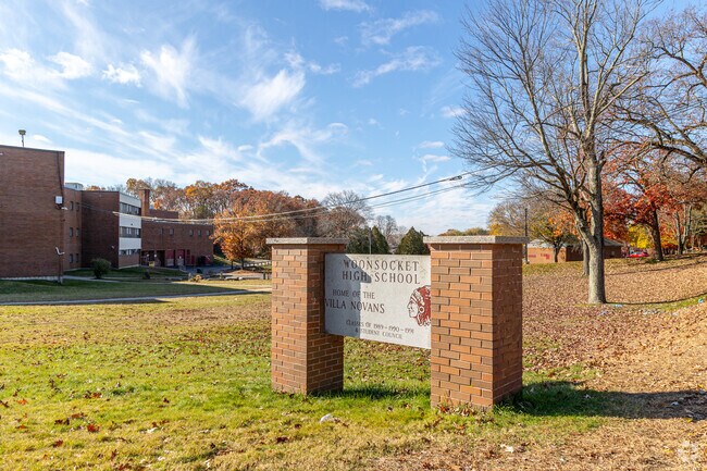 Woonsocket High School is accessible from Globe District for older students.