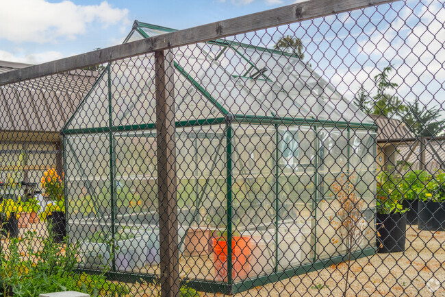 Foothill Public Elementary School greenhouse, Monterey, California.