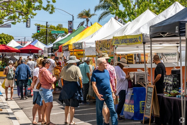 Every Wednesday, locals can shop for goods at the State Street Farmers Market in Carlsbad, conveniently located near North Beach.