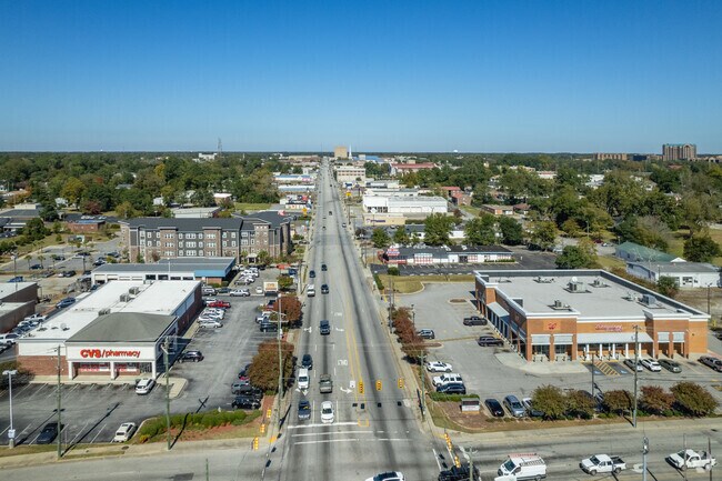 South Irby Street has many shops and restaurants near Forest Hills.