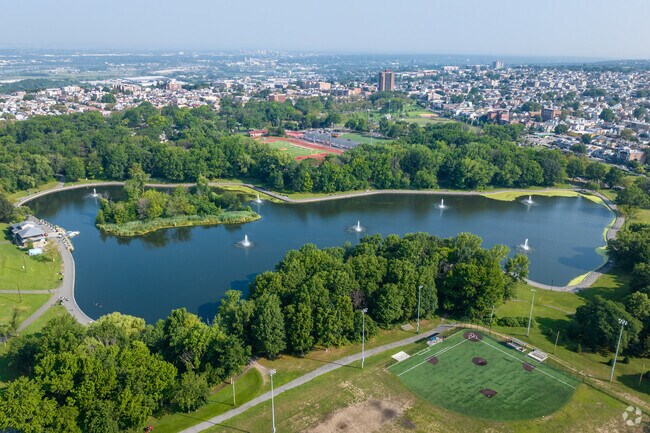 James J. Braddock Park is a 167-acre green space with a large lake in North Bergen.