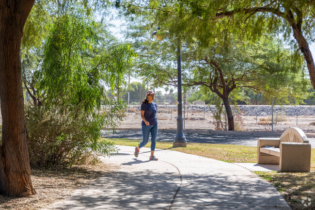 Going for a walk at the park is a past time for residents of Picacho Village.