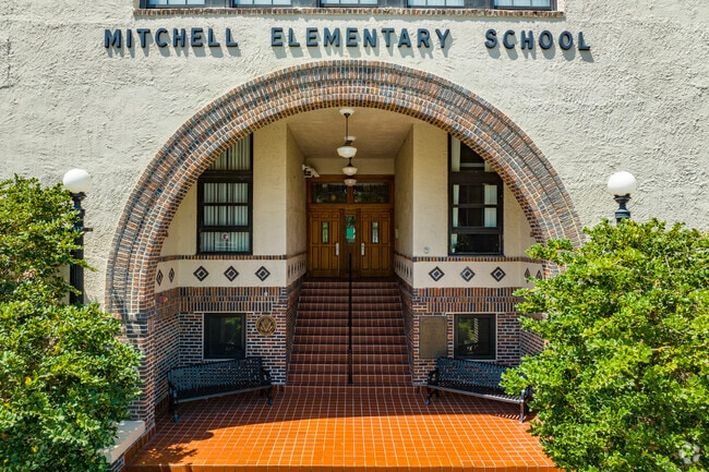 The entrance to Mitchell elementary in Gray Gables nearby to Oakford Park.