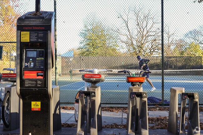 Foxhall’s bike hub encourages residents to explore the neighborhood on two wheels.