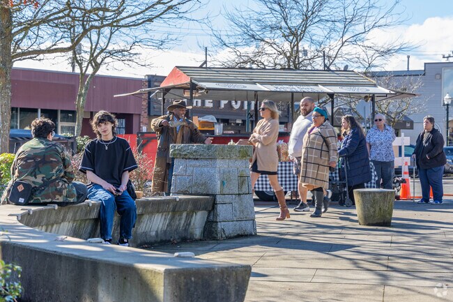 On sunny days, Maplewild residents head to Burien Town Square Park to gather and chat.