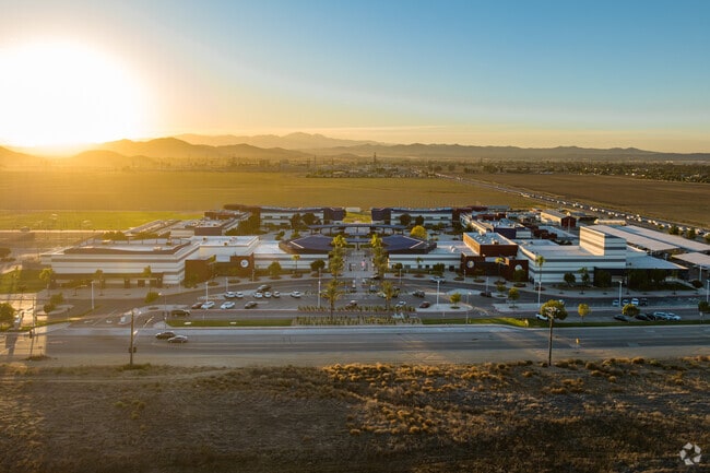 Beautiful sunset seen behind Heritage High School in Menifee.