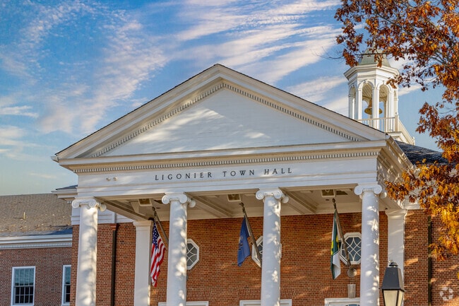 The town hall of Ligonier Township adds to the charm of the area.