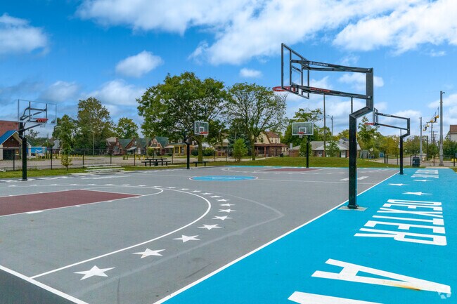 Zussman Park offers a basketball court and BBQ areas for West Oakman Boulevard visitors.