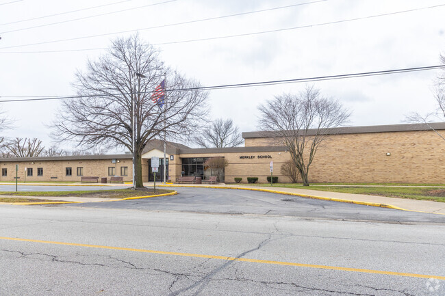 Mildred Merkley Elementary School is located in a one story building.