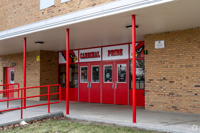 Julian O. Strong Middle School, entrance.
