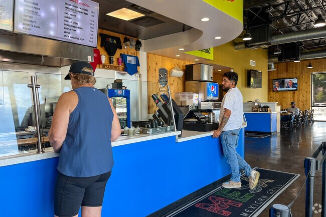 Locals enjoy Mexican cuisine at Mesa's Grill near San Trope.