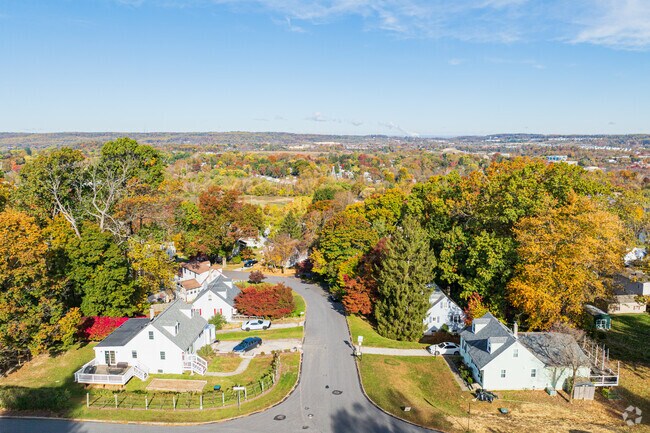 Tree-lined streets in East Whiteland come alive with fall colors.