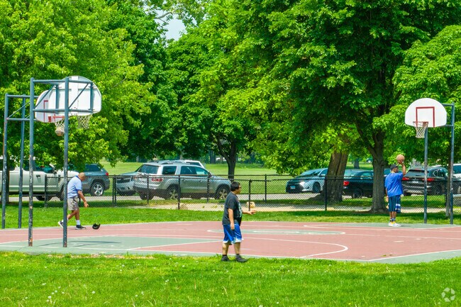 Enjoy a game of hoops at the basketball courts in Douglass Park near Tri-Taylor.