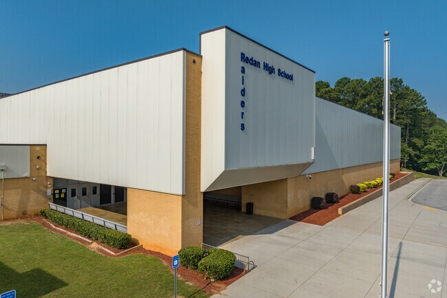 Entrance at Redan High School in the Stone Mountain neighborhood.