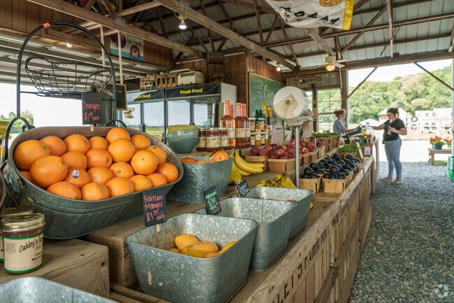 Fresh produce and small-town charm bring local shoppers to Oakley’s Farm Market in Hebron.