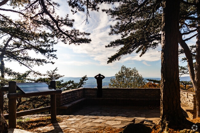 Enjoy the solid view of Braddock Heights from the Middletown Overlook at Gambrill State Park.
