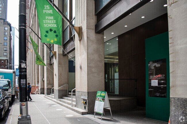 Main entrance to The Quad Preparatory School located in Financial District, New York NY