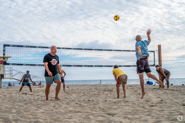 Laguna Beach residents can go all out at the volleyball courts along the beach.