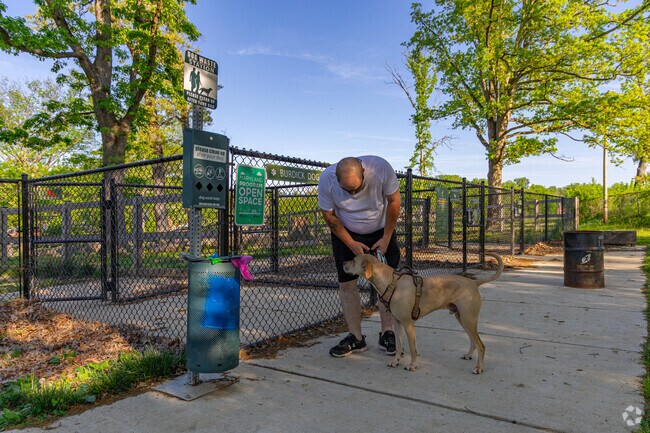 Burdick Dog Park is a private dog park in Burdick Park.