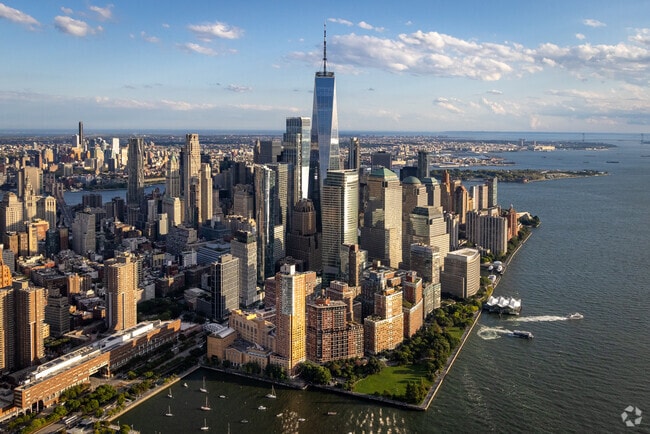 Battery Park offers residents a mix of greenery and high end condos.