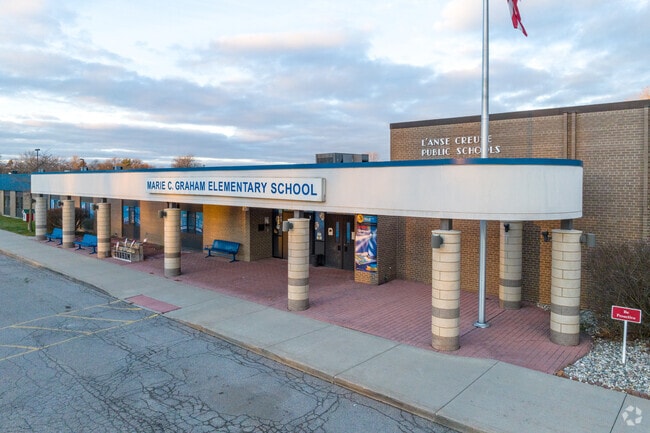 Marie C. Graham Elementary School main entrance.