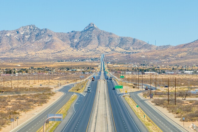 The Organ Mountains rise behind Hacienda Acres, adding beauty to everyday life.